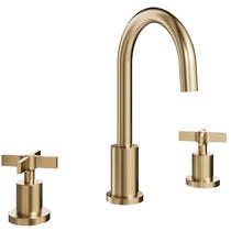 Crosswater Clover 3TH Basin Mixer Tap With Crosshead Handles (Br Brass).