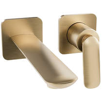 Crosswater Huck Wall Mounted Basin Mixer Tap (Br Brass).