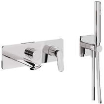 Crosswater Huck Wall-Mounted Bath Shower Mixer Tap (Chrome).