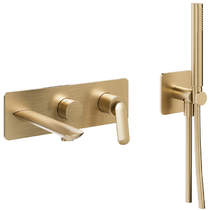 Crosswater Huck Wall-Mounted Bath Shower Mixer Tap (Br Brass).
