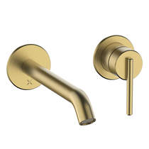 Crosswater 3ONE6 Wall Mounted Lever Basin Mixer Tap (Brushed Brass).