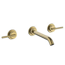 Crosswater 3ONE6 Wall Mounted Lever Basin Mixer Tap (Brushed Brass, 3 Hole).