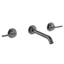 Crosswater 3ONE6 Wall Mounted Lever Basin Mixer Tap (Slate, 3 Hole).