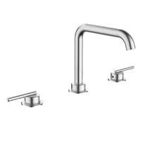 Crosswater 3ONE6 3 Hole Basin Mixer Tap With Lever Handles (Stainless Steel).