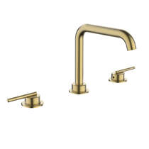 Crosswater 3ONE6 3 Hole Basin Mixer Tap With Lever Handles (Brushed Brass).