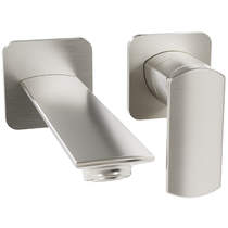 Crosswater Varda Wall Mounted Basin Mixer Tap (Brushed Metallic).