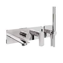 Crosswater Varda Wall-Mounted Bath Shower Mixer Tap (Chrome).