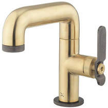 Crosswater UNION Basin Mixer Tap With Black Lever Handle (Brass).