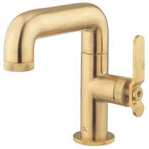 Crosswater union basin mixer tap with lever handle (brushed brass).