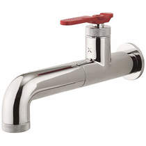 Crosswater UNION Single Hole Wall Mounted Basin Mixer Tap (Chrome & Red).