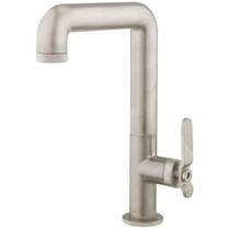 Crosswater UNION Tall Basin Mixer Tap With Lever Handle (Brushed Nickel).