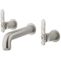 Crosswater UNION Three Hole Wall Mounted Basin Mixer Tap (Brushed Nickel).