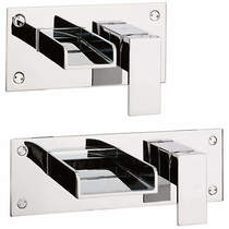 Crosswater Water Square Wall Mounted Basin & Bath Filler Tap Pack.
