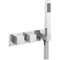 Crosswater Water Square Thermostatic Shower Valve & Handset (2 Outlets).