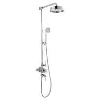 Crosswater Waldorf Thermostatic Shower Kit (2 Outlets, Chrome & White).