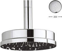 Crosswater Waldorf 200mm Round Shower Head With Easy Clean (Chrome).
