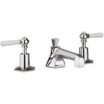 Crosswater Waldorf 3 Hole Basin Tap With White Lever Handles.