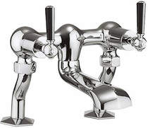 Crosswater Waldorf Bath Filler Tap With Black Lever Handles (Chrome).