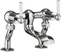Crosswater Waldorf Bath Filler Tap With White Lever Handles (Chrome).