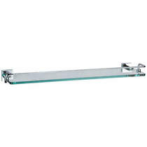 Crosswater Zeya Frosted Glass Shelf With Rail (500mm, Chrome).