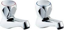 Deva profile basin taps (chrome, pair).