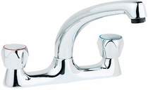 Deva profile dual flow kitchen tap with swivel spout (chrome).