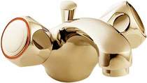 Deva profile mono basin mixer tap with pop up waste (gold).