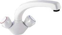 Deva Profile Dual Flow Kitchen Tap With Swivel Spout (White)