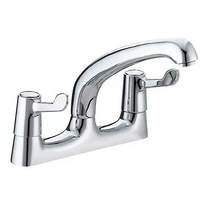 Deva Vitality Deck Mixer Kitchen Tap With Lever Handles (Chrome).