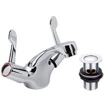 Deva Vitality Mono Basin Mixer Tap With Lever Handles (Chrome).