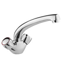 Deva Vitality Sink Mixer Kitchen Tap With Round Handles (Chrome).