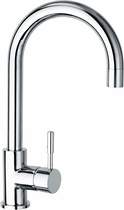 Deva vision vision monoblock kitchen sink mixer with arched spout.