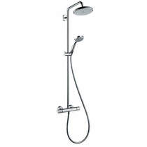 Hansgrohe Croma 220 Air 1 Jet Showerpipe Pack With EcoSmart Head (Chrome).