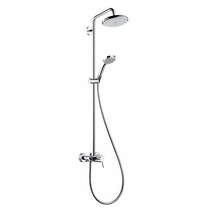 Hansgrohe Croma 220 Air 1 Jet Showerpipe Pack With Lever Handle (Chrome).