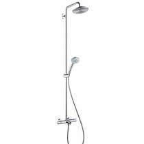 Hansgrohe Croma 220 Air 1 Jet Showerpipe Pack With Bath Filler Spout (Chrome).