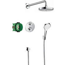 Hansgrohe Shower Set With Valve, Croma Head & Croma Select S Handset.