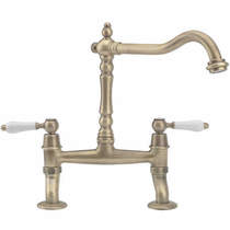 Hydra Bexley Kitchen Tap With Dual Lever Controls (Antique Brass).