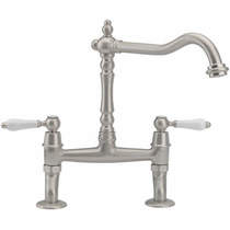 Hydra Bexley Kitchen Tap With Dual Lever Controls (Stainless Steel).