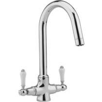 Hydra evie pro kitchen tap with twin lever controls (chrome).