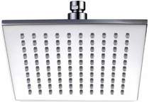 Hydra Showers Square Shower Head With Swivel Knuckle (200mm, Chrome).