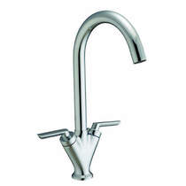 Hydra Grace Kitchen Tap With Twin Lever Controls (Chrome).