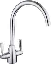 Hydra Mia Kitchen Tap With Twin Lever Controls (Chrome).