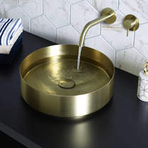 JTP Vos Round Counter Top Basin (360mm, Brushed Brass).