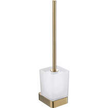 JTP Hix Square Toilet Brush & Holder (Brushed Brass).