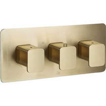 JTP Hix Concealed Thermostatic Shower Valve (3 Outlets, Brushed Brass).