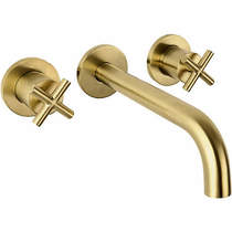 JTP Solex Wall Mounted Basin Tap (Brushed Brass).