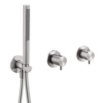 JTP Inox Concealed Thermostatic Shower Valve With Handset (2 Outlets, Stainless Steel).