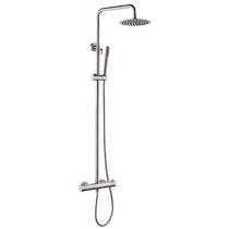 JTP Inox Rigid Riser Kit With Thermostatic Shower Valve (Stainless Steel).