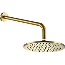 JTP Vos 300mm Round Shower Head With Wall Mounting Arm (Br Brass).