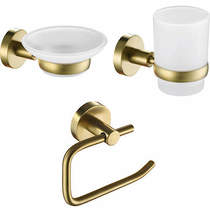 JTP Vos Bathroom Accessories Pack 3 (Brushed Brass).